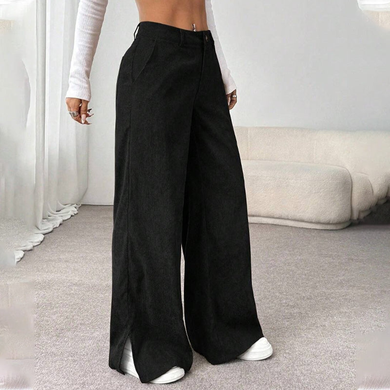 Tovay - Weite Cordhose mit Schlitz