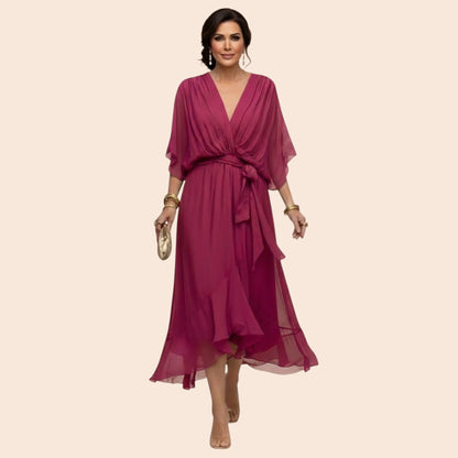 Sarah | Robe Sandra Mousseline Col V