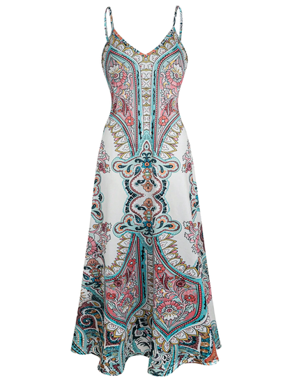 Amelia - Boho Floral Sleeveless Dress