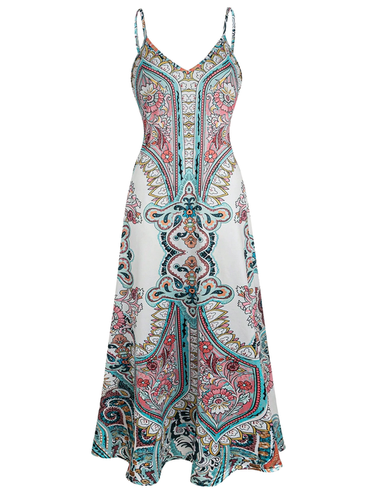 Amelia - Boho Floral Sleeveless Dress