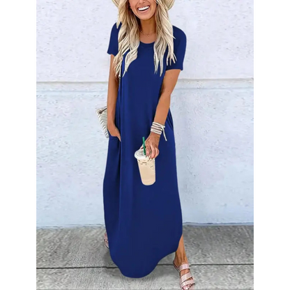 Casual Summer Round Neck Maxi Dress
