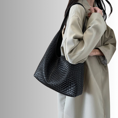 Livia Woven Tote | Vegane Umhängetasche mit Pouch