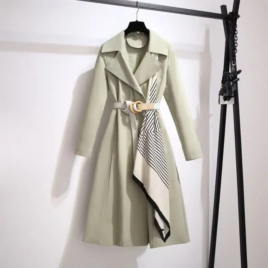 Kalina – Double Breasted Belted Coat with Lapel Collar