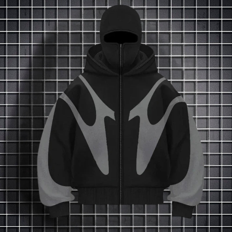 Lennon – Loose Fit Printed Hoodie With Long Sleeve And Zipper