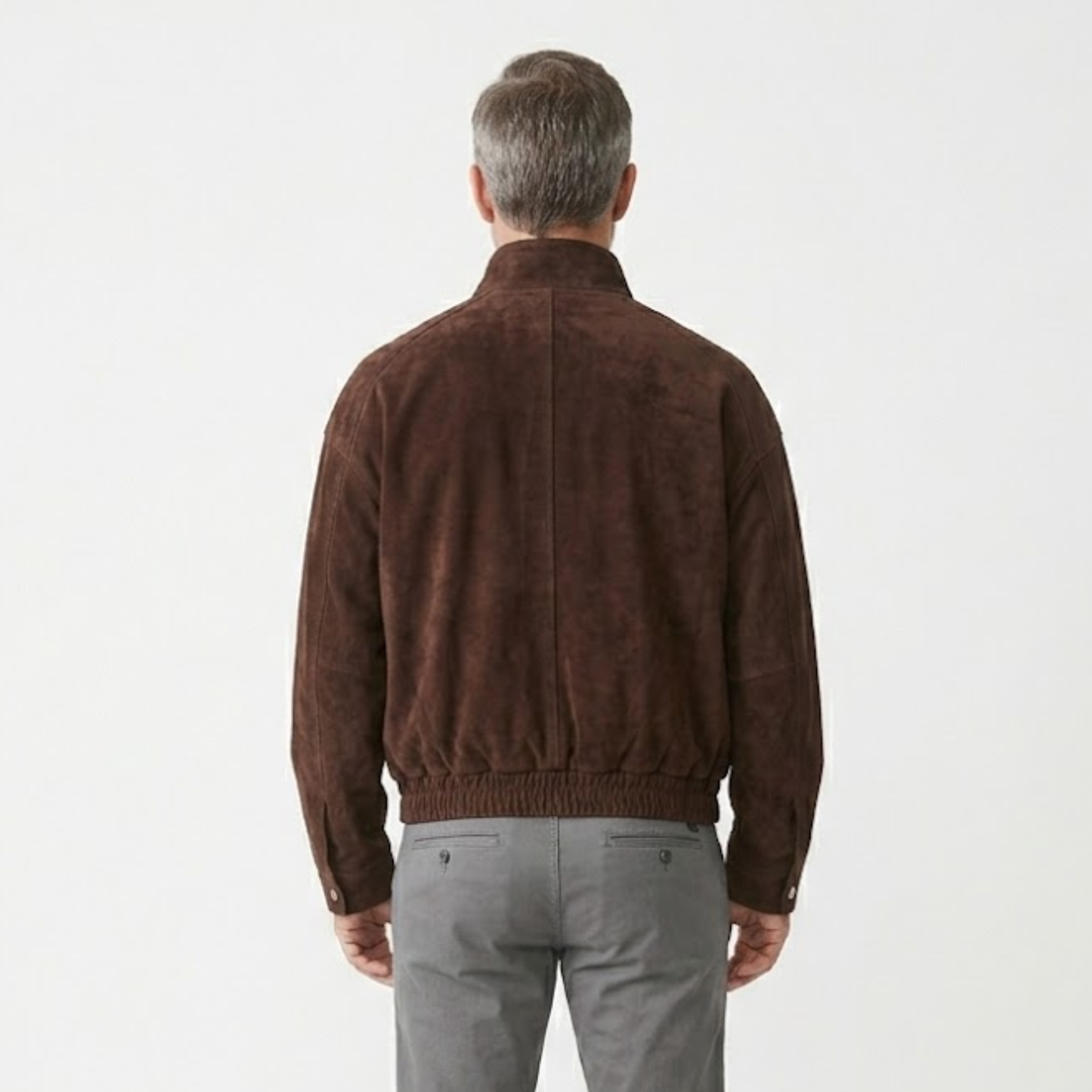 Veste Bomber en Polyester à Col Montant avec Fermeture Éclair et Grandes Poches
