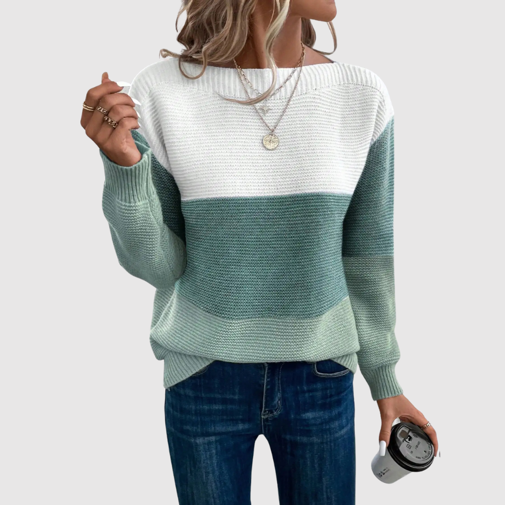 Amelia – Sweter z kolorowymi blokami