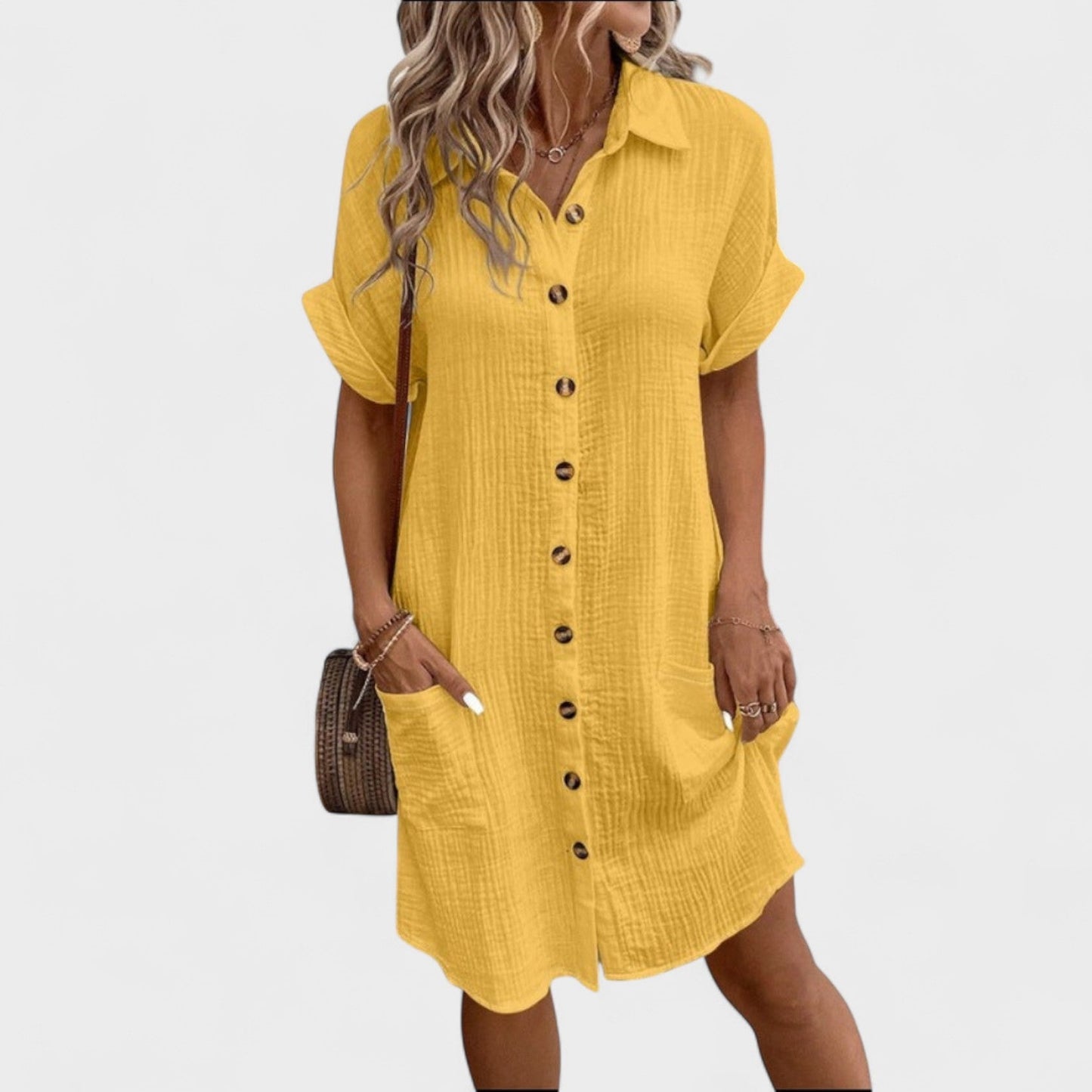 Catarina - Vestido fluido de manga corta