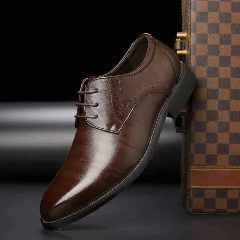 Alexander – Pointed Toe Lace-Up Shoes with Non-Slip Sole | Secure Lace-Up Fit | Structured Everyday Style | Casual to Formal Wear