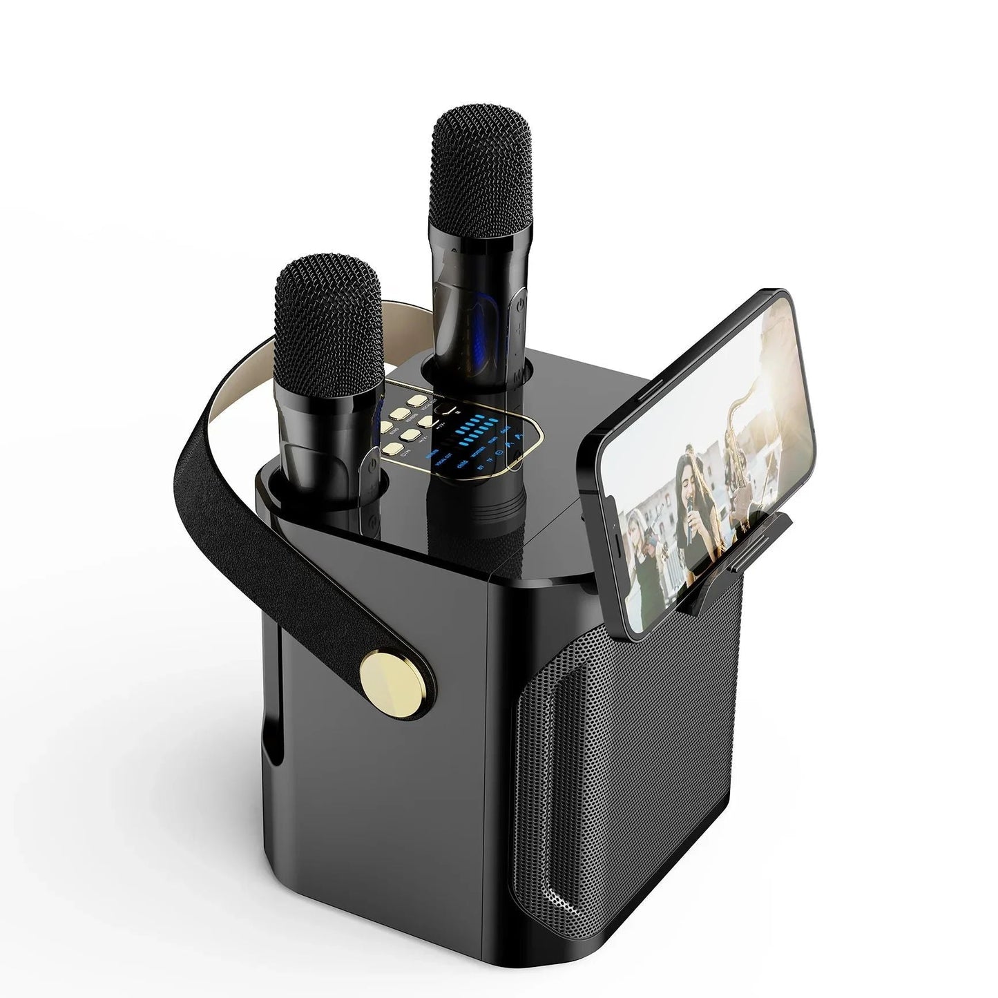 Bluetooth Karaoke-Lautsprecher mit 2 Mikrofonen