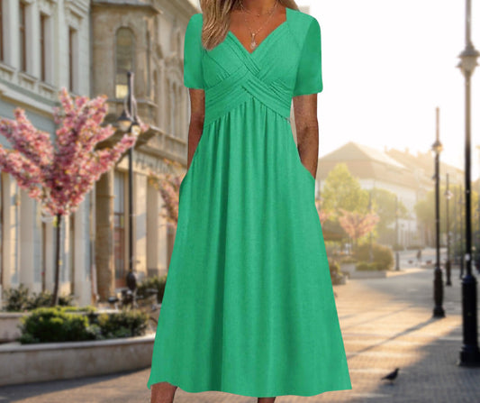 Leyla | Abito midi elegante con effetto valorizzante