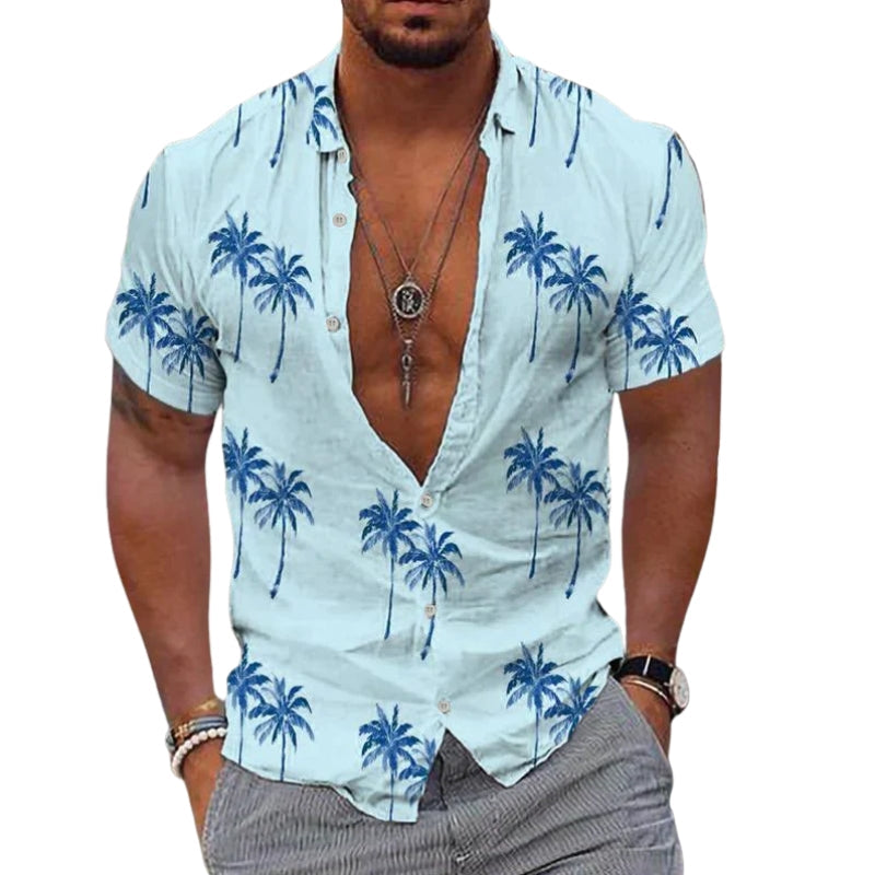 Chemise à manches courtes en tissu léger imprimé