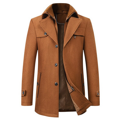 Abrigo Bomber de Mezcla de Lana para Hombre | Chaqueta Formal Cálida de Invierno