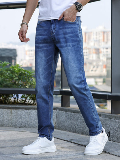 Jeans casual da uomo | Elasticizzati mediamente dal design classico | Pantaloni in denim