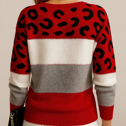Pascaline - Leopard Print Casual Jumper