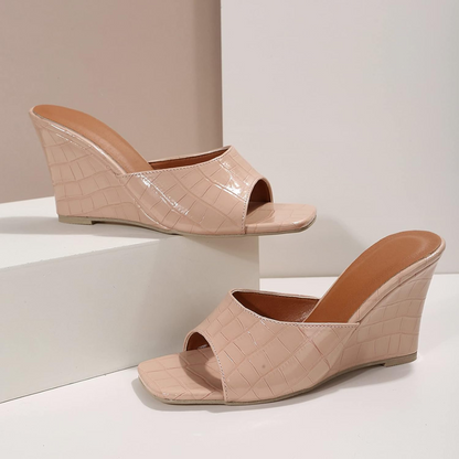 Women's Leather Wedge Cushioned Shoes