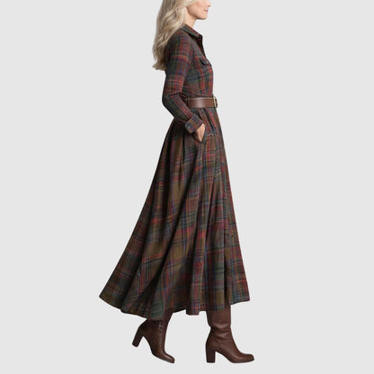 Zoé - Robe chemise maxi avec ceinture