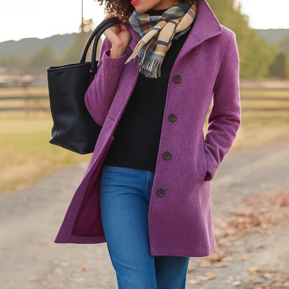 Aubrey | Classic Coat with Buttons for Women | Lunarafi