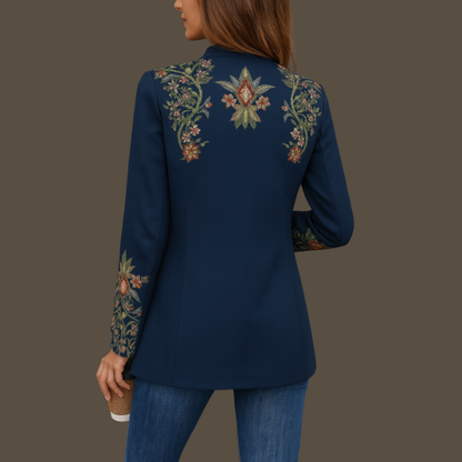 Veya - Veste à manches longues imprimée à fleurs avec boutons décoratifs