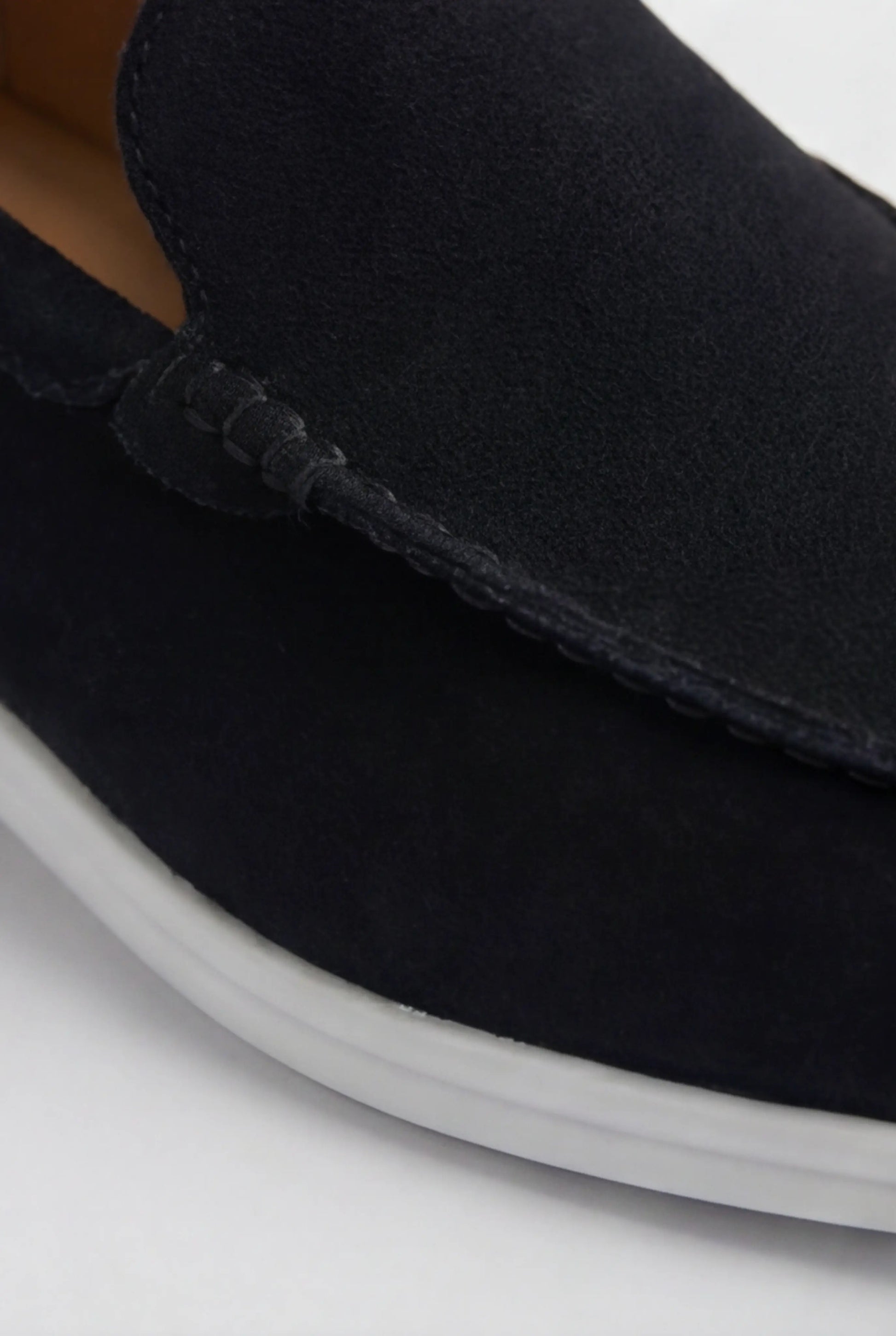 Casual Herre Loafers Slip-On - Sort PU med Ruskindslook - Sort - Loafers - Valmont Wear
