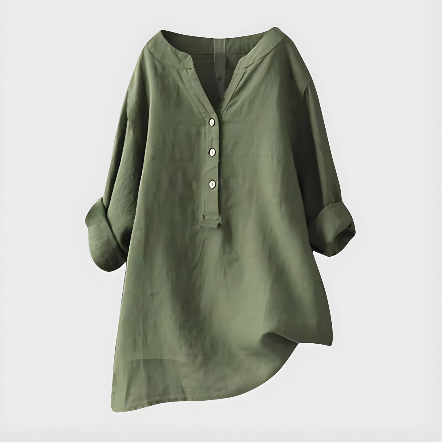 Veronique | Blusa Elegante de Algodón-Lino con Escote en V