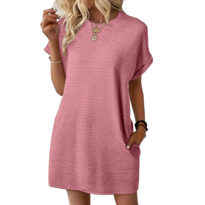 Women's Crew Neck Short Sleeve T-Shirt Mini Dress