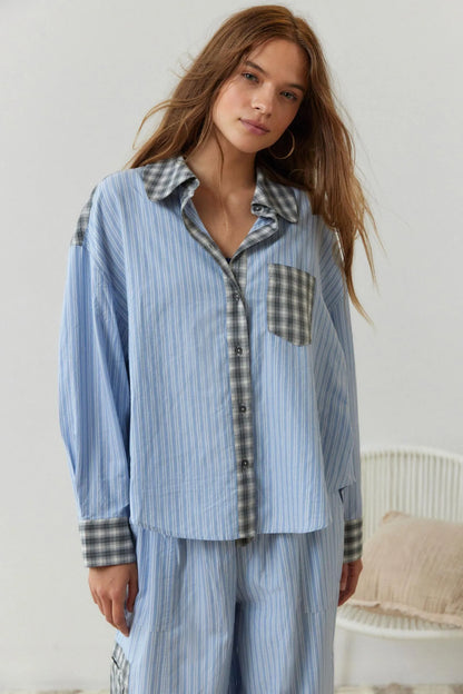 Set Pigiama Due Pezzi in Cotone Morbido ed Elasticizzato per Donna