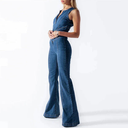 Lyra – Elegante Rugloze Jumpsuit met Hartvormige Uitsnijding