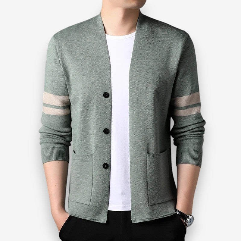 Adrian – Long Sleeve Sweater with Pocket and Button Detail