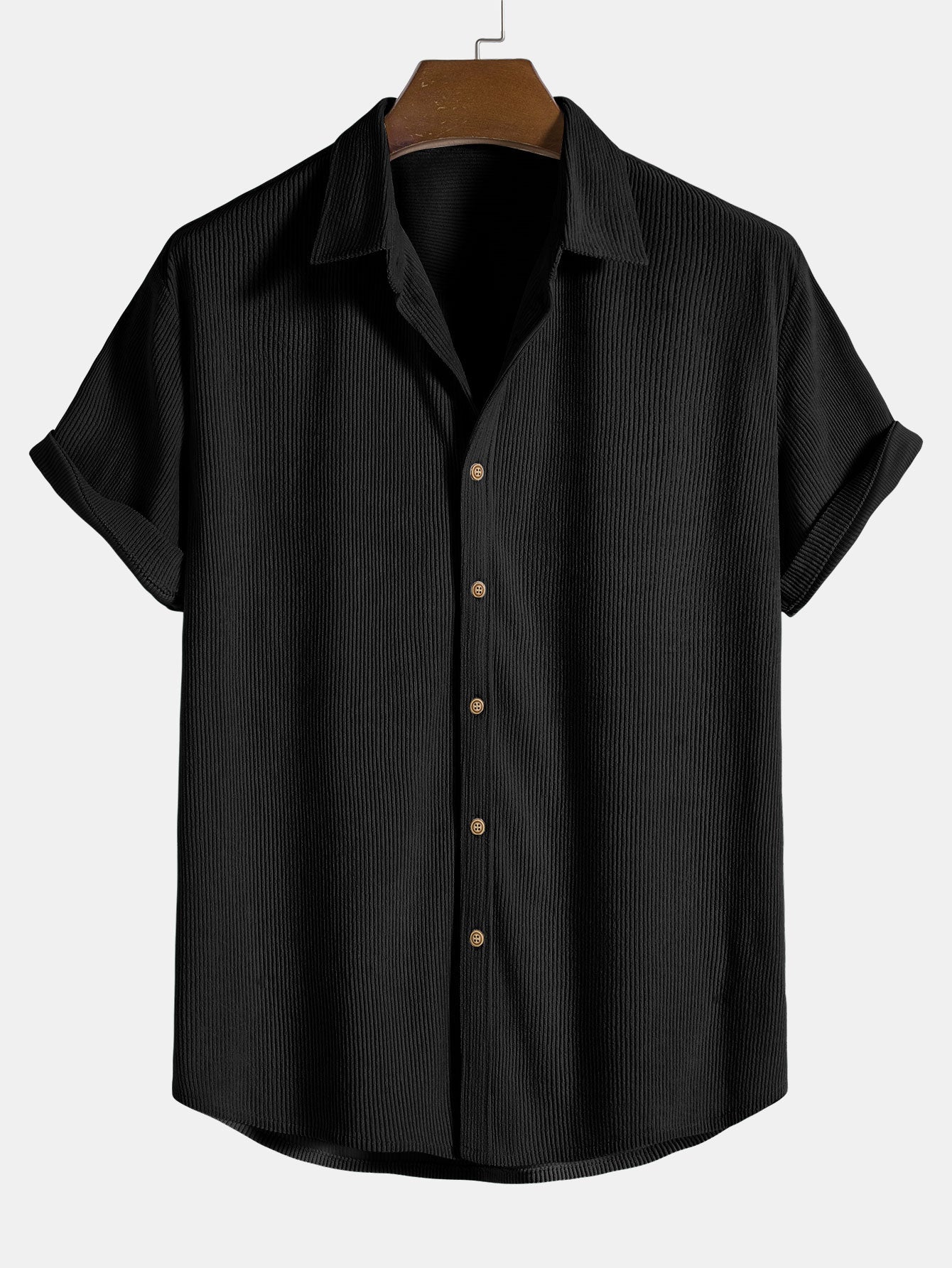 Ethan - Kurzarm Cordhemd Mit Knöpfen Und Shorts Set