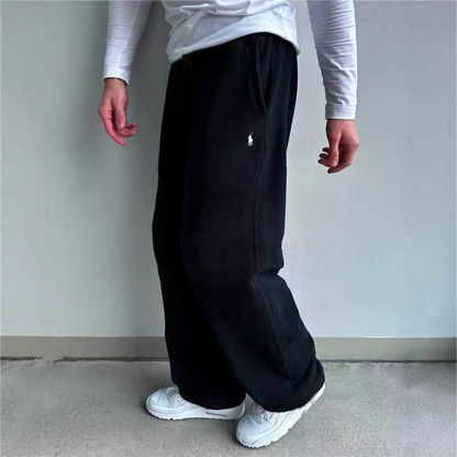 Robert – Pantalon de jogging en polaire à jambe large avec poches