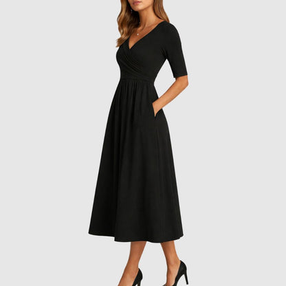 Zoé - Robe midi évasée élégante