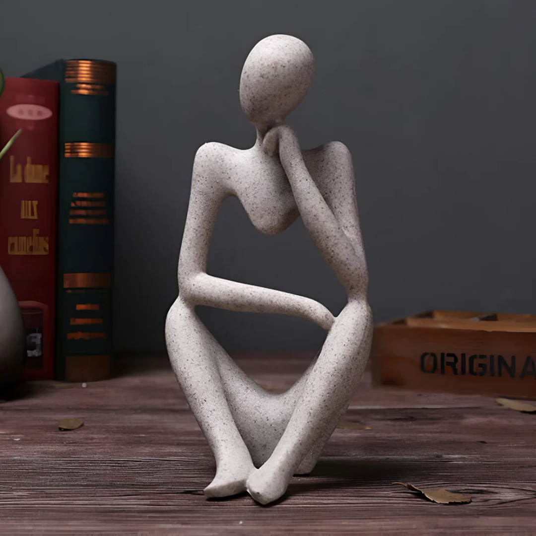 Elarin | Abstracte sculptuur van een nadenkend mens