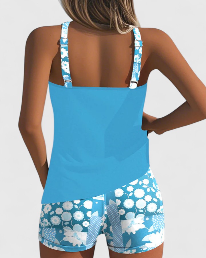 Women's Floral Print Tankini Swimsuit