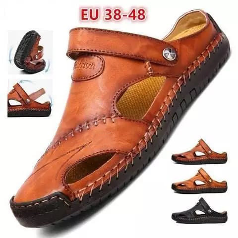 Sandales décontractées en cuir souple de haute qualité pour hommes