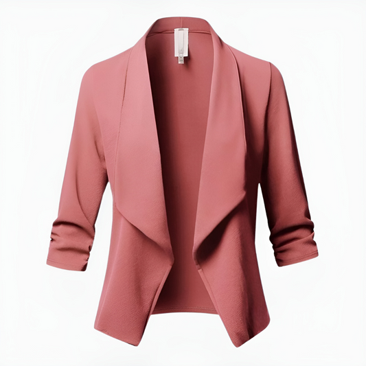 Damen Cropped Offene Front Blazer | Lange Ärmel