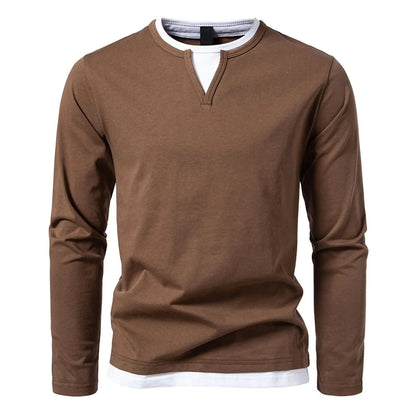 Tom Hollinger | Herren Stilvolles Langarmhemd Slim Fit Freizeitoberteil