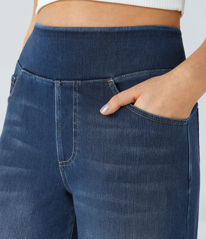 Vanelle | Hoge taille jeans met wijde pijpen voor dames – Comfortabele stretchdenim, casual en stijlvol