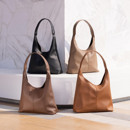 Vegane Leder-Hobo-Tasche mit Schulterriemen