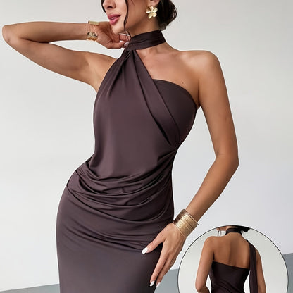 NOIRE™ – Minimalist Halter Bodycon Dress