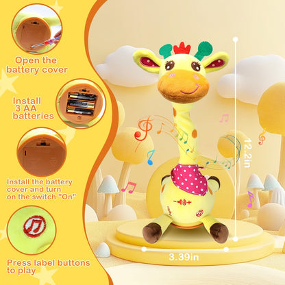 Interactive Dancing & Talking Giraffe Toy | Musical Mimicking Plush for Toddlers