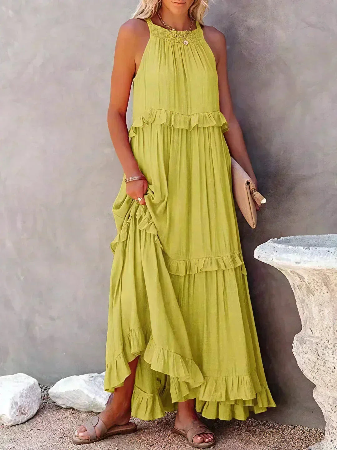Coral - Vestido Longo