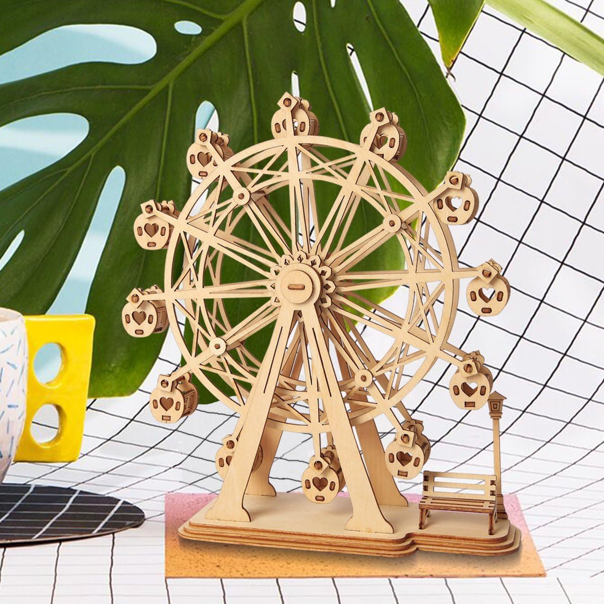 Rolife Ferris Wheel Woodcraft Construction Kit Modular Mechanical Model 3D Puzzle For Self Assembly Toy Gift Kids Teens