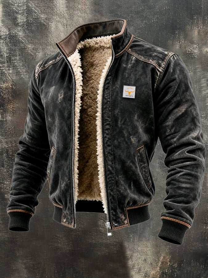 Alonso - Chaqueta vintage con forro de sherpa