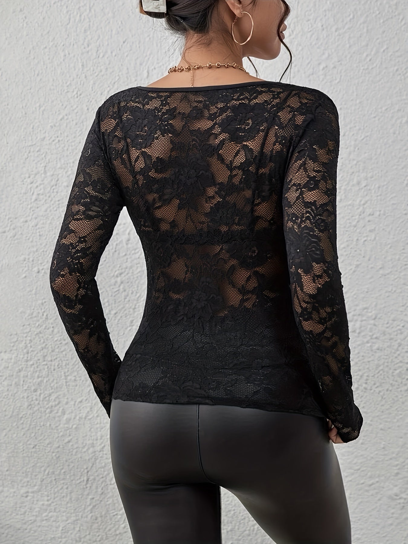Spitzenshirt Damen | Langarm