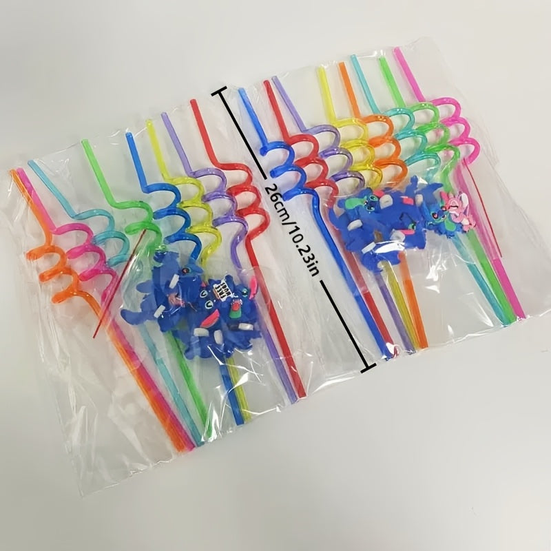 Stitch Herbruikbare Rietjes Set – 16 Kleurrijke Rietjes voor Feesten en Verjaardagen
