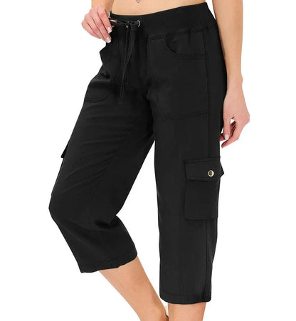 Mileni - Comodi Pantaloni Capri a Vita Alta Con Pratiche Tasche
