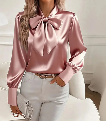 Kate | Satin Blouse With Elegant Bow