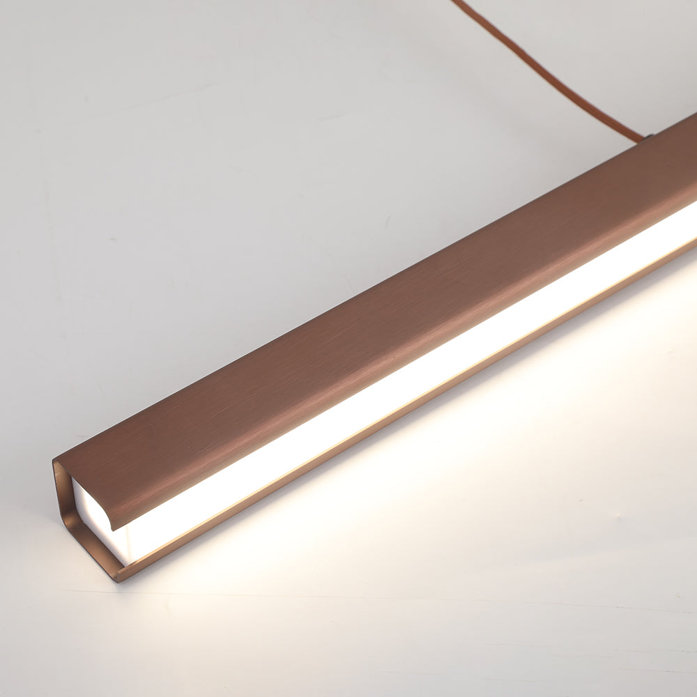 Hanglamp Rechthoekig LED Dimbaar Zwart Bruin Metaal Acryl Eettafel Woonkamer 80-150cm | Restfield