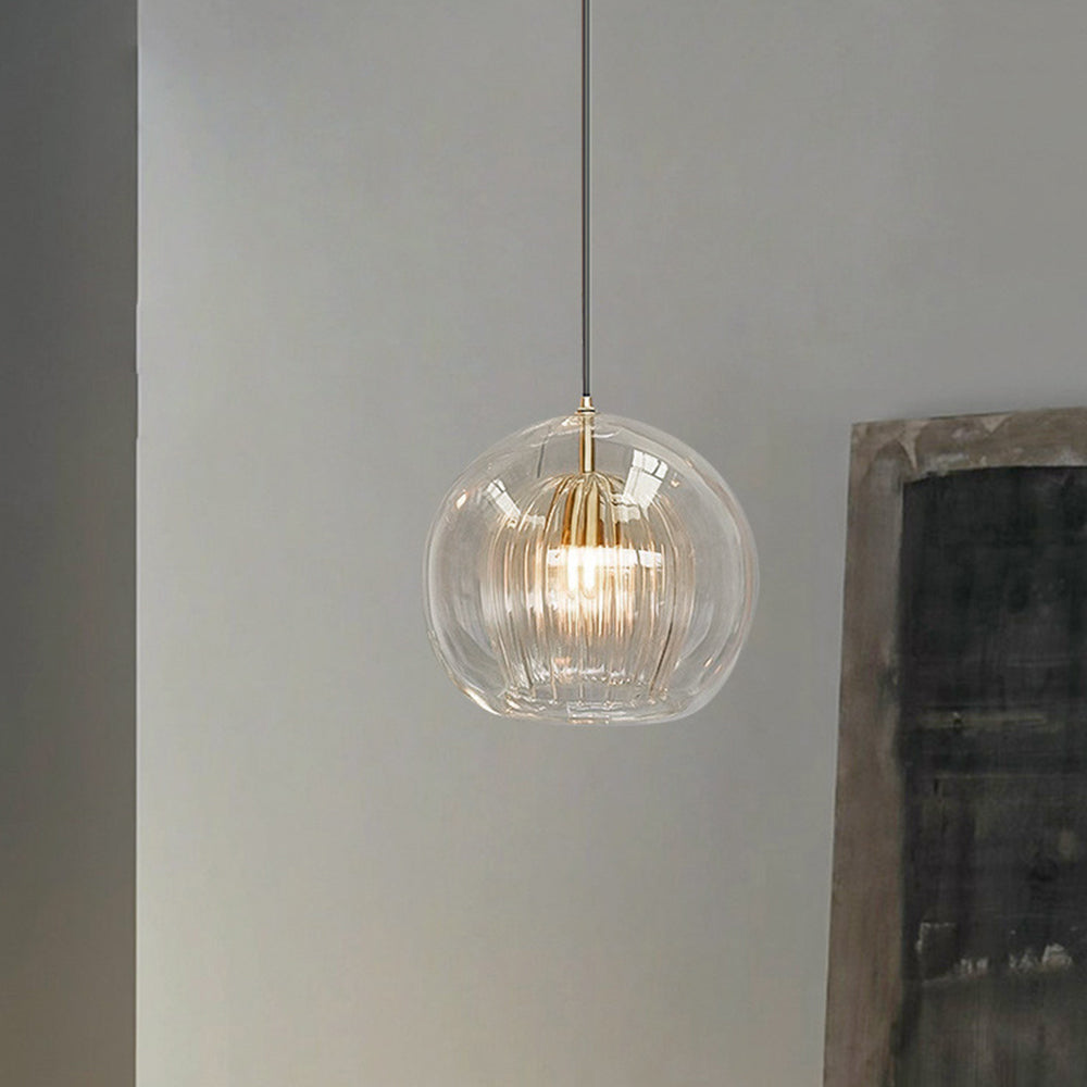 Lyrisse - Glas Kugel Pendelleuchte Klar und Amber