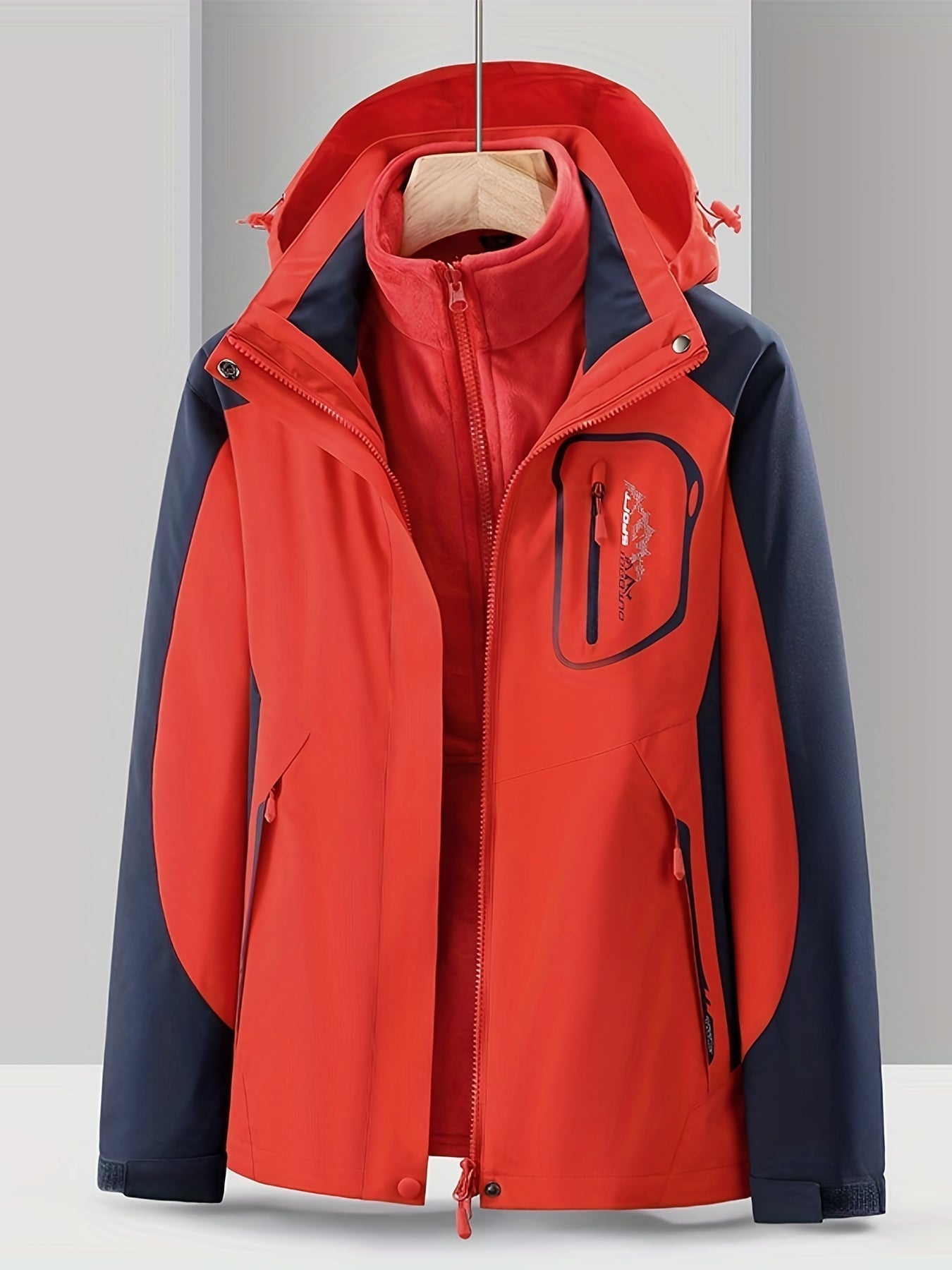 3-in-1 Waterproof Jacket - Nora-Red-XS-Nora Luxe